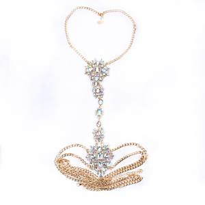 Cadena Corporal Larga con Cristales Grandes y Exagerados, Disfraz de Lencería con Pedrería, Cadena para Mujer, Atuendos para Fiestas Rave - Product Image 4