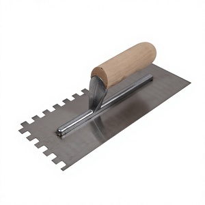 Truelle à plâtre en acier au carbone à lame plate, manche en bois, pointeuse, outil de construction DIY - Product Image 5