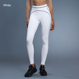 Yiling 2026マルチポケットハイサポートピーチヒップジムフィットネス高弾性ウエストヨガレギンス女性用反射ストライプ - Product Image 5