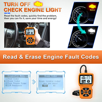 Herramienta de diagnóstico automotriz naranja V750 OBD II, lector de código de vehículo, Analizador de motor de energía eléctrica de 12V, inglés para diagnóstico de coche