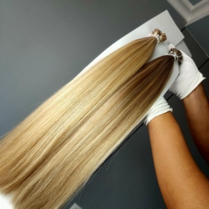 Extensiones de Cabello Humano Remy 100% de Dragonbeauty Factory, Cabello Ruso con Mechas, Extensiones de Cabello con Punta I, Pre-Adheridas con Queratina - Product Image 2