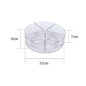 Transparent Plastic Food Storage <b>Rack</b> With Compartments Rotating Fruit <b>Plate</b> Multi Functional Large Capacity Storage Box - Product Image 3