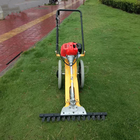 Cortacésped de gasolina de empuje manual, cortacésped de trituración de malezas para huerto, cortacésped de plantación de pastos