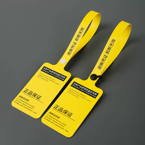 Tamper Security Seal Custom Garment Hang <b>Tag</b> Luxury Black PVC Waterproof Printing Logo Name for Clothing Jeans Shoes & Socks - Product Image 5