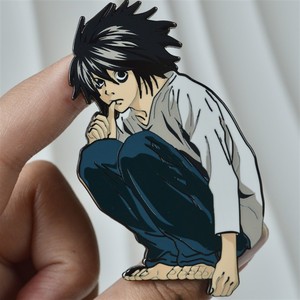 Spilla/Badge Anime da 7 cm in lega, imitazione smalto, a tema <span class=keywords><strong>Death</strong></span> <span class=keywords><strong>Note</strong></span> L Lawliet, per decorazione, articoli di cancelleria e gioielleria - Product Image 2