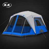 Tente de camping à parois droites résistante aux intempéries Kawagebo Kamp (KK) pour 6 personnes avec espace de séjour pour le camping et la randonnée en plein air