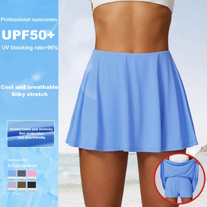 Jupe de fitness de sport taille haute anti-UV Ice-sense pour femmes jupe de protection solaire à séchage rapide pour les sports d'été bas actifs - Product Image 3