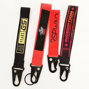 Promotional High Quality Custom Brand Short Woven Keychain Lanyard Key <b>Car</b> with Tactical <b>Hook</b> - Product Image 1