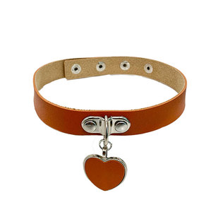 Persönliche Herzförmige Kurze Choker-Halskette Gothic Punk Schmuck Harajuku Kostüm Anime Trendiger PU-Leder-Schmuck - Product Image 5