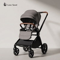 Poussette bébé avec nacelle pliable, poussette 3 en 1 avec grand panier de rangement pour nouveau-nés