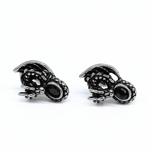 Pendientes de Dragón yúnique, Acero Inoxidable 316, Engaste con Bisel, Joyería del Zodíaco Animal para Hombres y Mujeres - Product Image 1