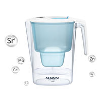 Carafe filtrante à eau minérale au charbon actif 3,6 L, enrichie en Sr/Zn/Silice, eau de source alcaline naturelle, sans BPA