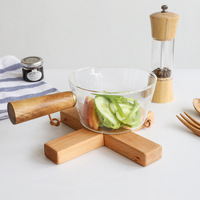 Tapis de table créatif en bois massif, style nordique, isolant thermique, pour plat chaud, pliable, pour cuisine domestique