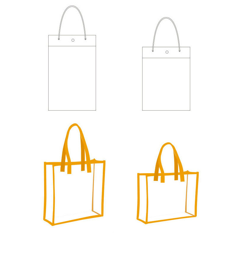 Blue Pvc Clear Tote Bag 12x6x12 Foldable Custom Printed Logo