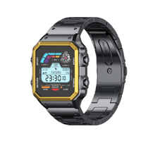 Montre connectée avec assistant vocal IA OEM, grand écran de 1,54 pouce, bracelet en acier, longue durée de vie de la batterie, appels Bluetooth, moniteur de santé pour hommes et femmes