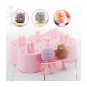 Cute Cartoon Shape Silicone Ice Cube Molds Creative Silicone Popsicles BPA Free Popsicle And Lolly Molds for DIY Kids Food Use