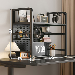 Tamaño personalizable, estructura en H moderna, hierro y madera, estantes de almacenamiento de escritorio para estudiantes, estantería, estante de placa de cavidad - Product Image 5