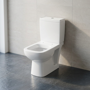 Inodoro Moderno Cuadrado de Dos Piezas con Doble Descarga, de Cerámica, Montado en el Suelo, para Baño, Sanitario - Product Image 4