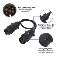 Cable de Remolque Europeo de 7 Pines de Alta Resistencia, 12V, Estándar ISO 1724, Cable de Extensión con Enchufe ABS para Camión y Caravana