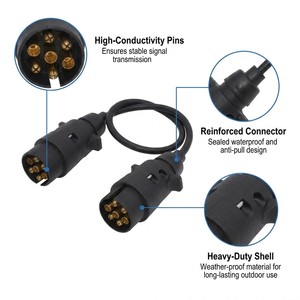 Câble de <span class=keywords><strong>remorque</strong></span> européen robuste à 7 broches, 12V, norme ISO 1724, rallonge avec prise ABS pour camion et <span class=keywords><strong>caravane</strong></span> - Product Image 2