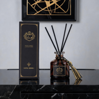 Ensemble de diffuseurs à bâtonnets en verre de la série Hôtels de Luxe, écologique, sans alcool, fait main, coffret cadeau noir et or, décoration moderne pour la maison