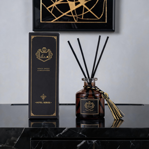 Luxury Hotel Series <b>Reed</b> <b>Diffuser</b> Set <b>Black</b> Gold Gift Box For Modern Home Decor Wholesale Private Label Premium Realistic Set - Product Image 1