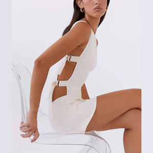 OEM estate <span class=keywords><strong>donna</strong></span> tinta unita in tessuto naturale senza maniche alla moda Sexy ritagliato abiti <span class=keywords><strong>Casual</strong></span> on-line all'ingrosso fornitore - Product Image 6