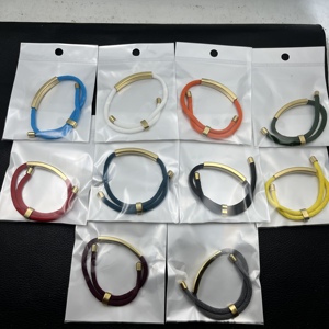 <span class=keywords><strong>Bracelet</strong></span> en acier inoxydable avec logo personnalisé, gravure DIY, <span class=keywords><strong>bracelet</strong></span> en corde tressée réglable fait main pour femmes et hommes - Product Image 4