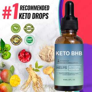 Gouttes liquides Keto BHB 60 ml Supprimer l'appétit Complément alimentaire pour la perte de poids 2000 mg Cétone L-Carnitine Extrait de thé vert à la framboise Gingembre - Product Image 3