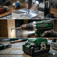 Vente de perceuses électriques sans fil à batterie lithium 18V/20V, ensembles de petites perceuses électriques portables, mini perceuses rechargeables
