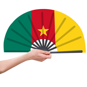 Abanicos Plegables de Bambú con la Bandera de Camerún al por Mayor, Abanico de Mano para Carnaval, Boda, Festival, Fiesta, Agencia de Viajes - Product Image 2