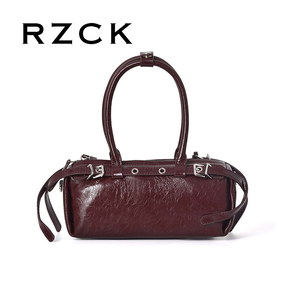 RZCK borse a tracolla per conferenze da donna di marca al dettaglio all'ingrosso di moda e borse in pelle color ciliegia in pelle retrò verniciata - Product Image 1