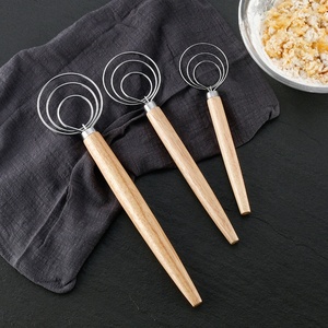 <span class=keywords><strong>Fouet</strong></span> à pâte danois en acier inoxydable avec manche en bois, batteur à pain, pâtisserie, 1 pièce - Product Image 2