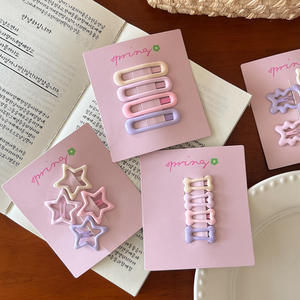 <span class=keywords><strong>PL</strong></span> 4 unids/set dulce púrpura Rosa Color rectángulo estrella Mini horquilla Metal BB Clip goteo pinzas para el cabello Niños Accesorios para el cabello - Product Image 6