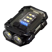 Mini porte-clés rechargeable de type C lampe de poche LED avec pince de poche rouge bleu COB voyant d'avertissement pour la réparation de voiture Camping travail