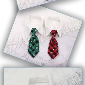 Corbata para Mascotas, Perros y Gatos, de Algodón, con Mini Lazo Navideño, <span class=keywords><strong>Collar</strong></span> para Mascotas, Elegante Corbata de Caballero para Bodas y Fiestas - Product Image 1