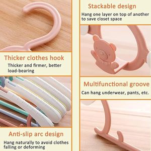 360&deg; Swivel Hook Baby <strong>Hanger</strong> Non-Slip Clothes <strong>Hangers</strong> Adjustable Toddler <strong>Hanger</strong> for Girl Boy Infant Kid - Product Image 3