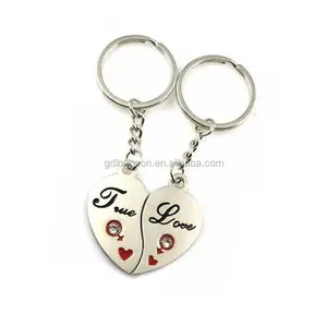 Romantische Gepersonaliseerde Valentines Geschenken Jongen Meisje Paar Sleutelhanger Custom Hart Gevormd Grappig Paar Sleutelhanger