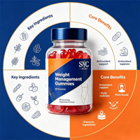 Gummies SYC BIO sans sucre pour la gestion du poids, 60 unités, avec mélatonine et L-théanine pour le soutien du sommeil, santé quotidienne, hommes et femmes