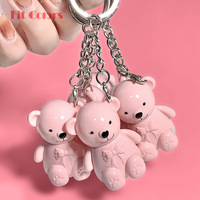 Rouge à lèvres liquide miroir imperméable longue durée hydratant et repulpant en gros pour la Saint-Valentin, porte-clés personnalisé en forme d'ours en peluche mignon