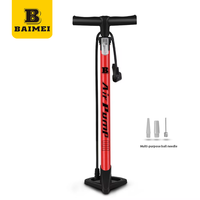 Pompe à vélo portable BAIMEI 140 PSI en acier, haute pression, durable, étanche, écologique, avec manomètre pour le cyclisme