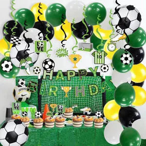 Trofeo di calcio Banner di carta Globo Para Fiesta per forniture per la decorazione della festa di compleanno della festa di calcio a tema della coppa del mondo