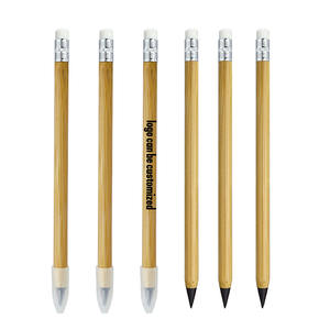 All'ingrosso matita eterna in legno di bambù con cappuccio e gomma da cancellare lo studente abbozzo matita Set di elaborazione LOGO personalizzato - Product Image 1