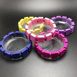 Mixed Bright Colors Plain Wood <strong>Bead</strong> <strong>Bracelet</strong> <strong>Wooden</strong> Panel Rosary Blank <strong>Bracelet</strong> - Product Image 6