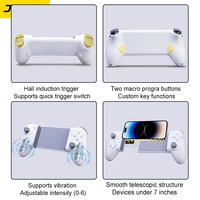 Manette de jeu extensible Jemdo pour PS5/PC/Mobile, Bluetooth sans fil, clavier croisé, joystick à effet Hall, compatible avec les téléphones jusqu'à 7 pouces
