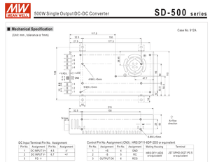 Convertidores CC/CC Mean Well SD-500H-48, Montaje en Chasis, Carcasa de Aluminio, 72-144 V de Entrada, 48 V de Salida, 504 W, 10.5 A, Fuente de Alimentación para Iluminación LED - Product Image 4