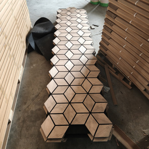 Panneau mural acoustique en placage de bois de qualité supérieure, à rainures verticales, pour l'insonorisation et la réduction <span class=keywords><strong>du</strong></span> <span class=keywords><strong>bruit</strong></span>, vente en gros - Product Image 3