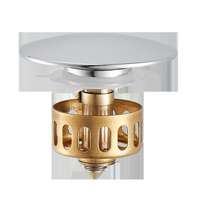 Filtro de desagüe para lavabo, tapón de 2.8 pulgadas, cesta desplegable de cobre, diseño moderno redondo, conexión por tornillo - Product Image 1