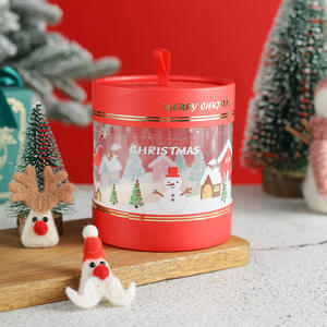 2024 Feliz Navidad caja de dulces transparente Nochebuena para Apple embalaje cilindro caja de regalo con marco de fotos uso - Product Image 3