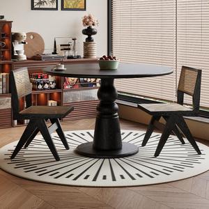 French Retro Style Ash Wood Round <b>Dining</b> <b>Table</b> And Chairs Set 3 Piece <b>Space</b> <b>Saving</b> <b>Dining</b> Room Furniture - Product Image 1